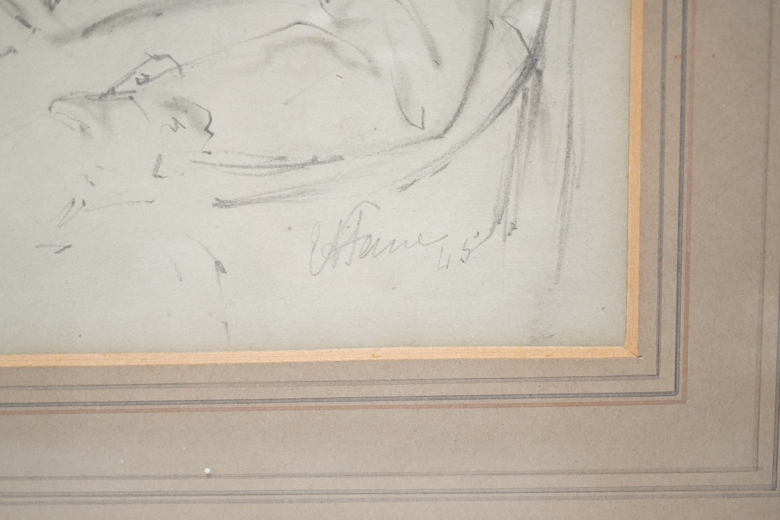Mid 19th century, English School, Portrait of a lady, indistinctly signed and dated ‘45, pencil heightened with white, 28 x 18cm